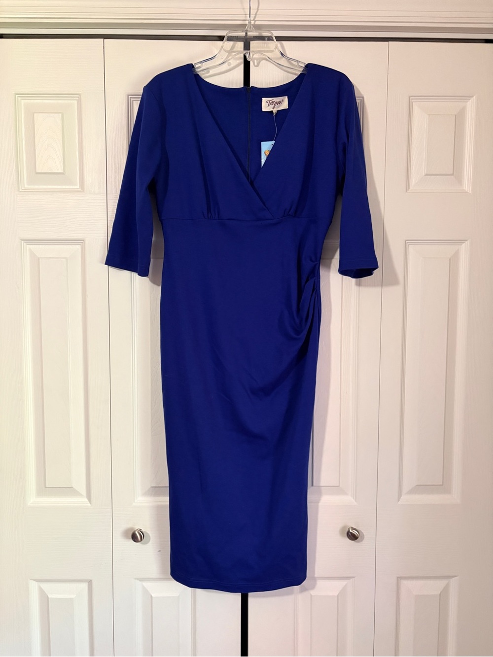 Tatyana Royal Blue Wrap-Style Midi Dress